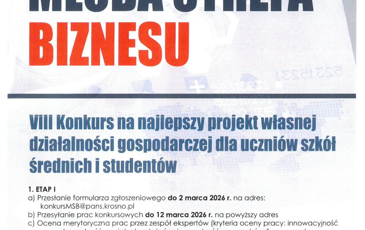 Zdjęcie do Konkurs VIII edycja Młoda Strefa Biznesu