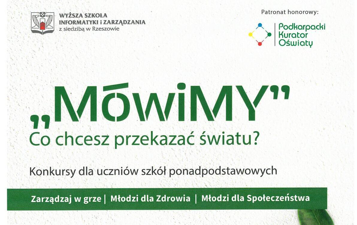 Zdjęcie do Konkursy &bdquo;M&oacute;wiMY&rdquo; dla uczni&oacute;w szk&oacute;ł ponadpodstawowych z wojew&oacute;dztwa podkarpackiego