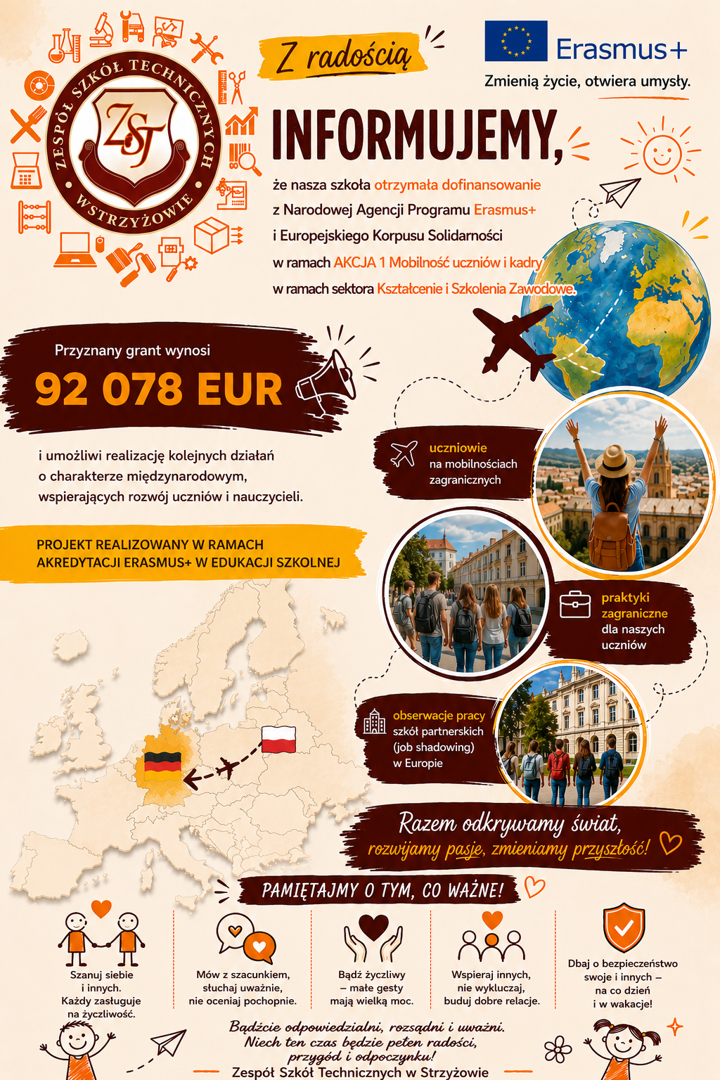 Zdjęcie do Nowy projekt ERASMUS + w Zespole Szk&oacute;ł Technniczncyh w Strzyżowie