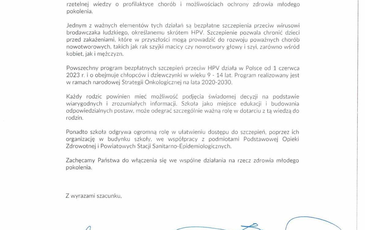 Zdjęcie do Informacja od Pań Minister Zdrowia i Edukacji - darmowe szczepienia przeciwko HPV